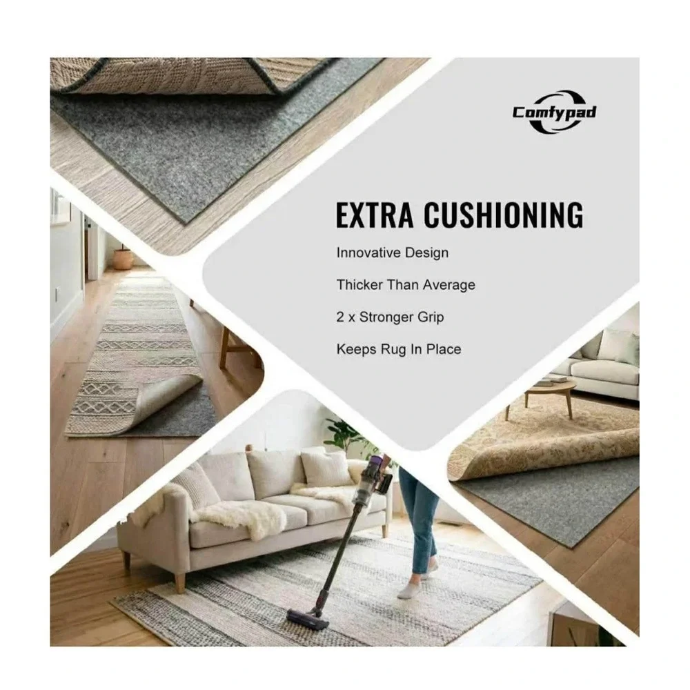 Felt Rug 2x10 Ft Rubber Non-slip Pad Gripper Keeps Rugs Secure And In Place